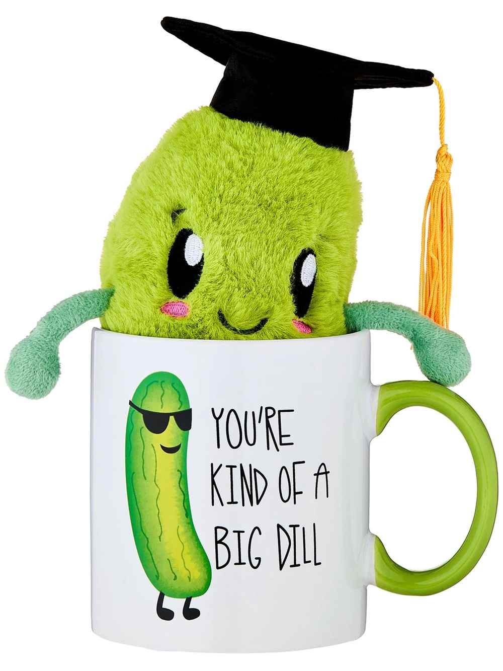 Green Pickle Plush in 'You're Kind of a Big Dill' Mug